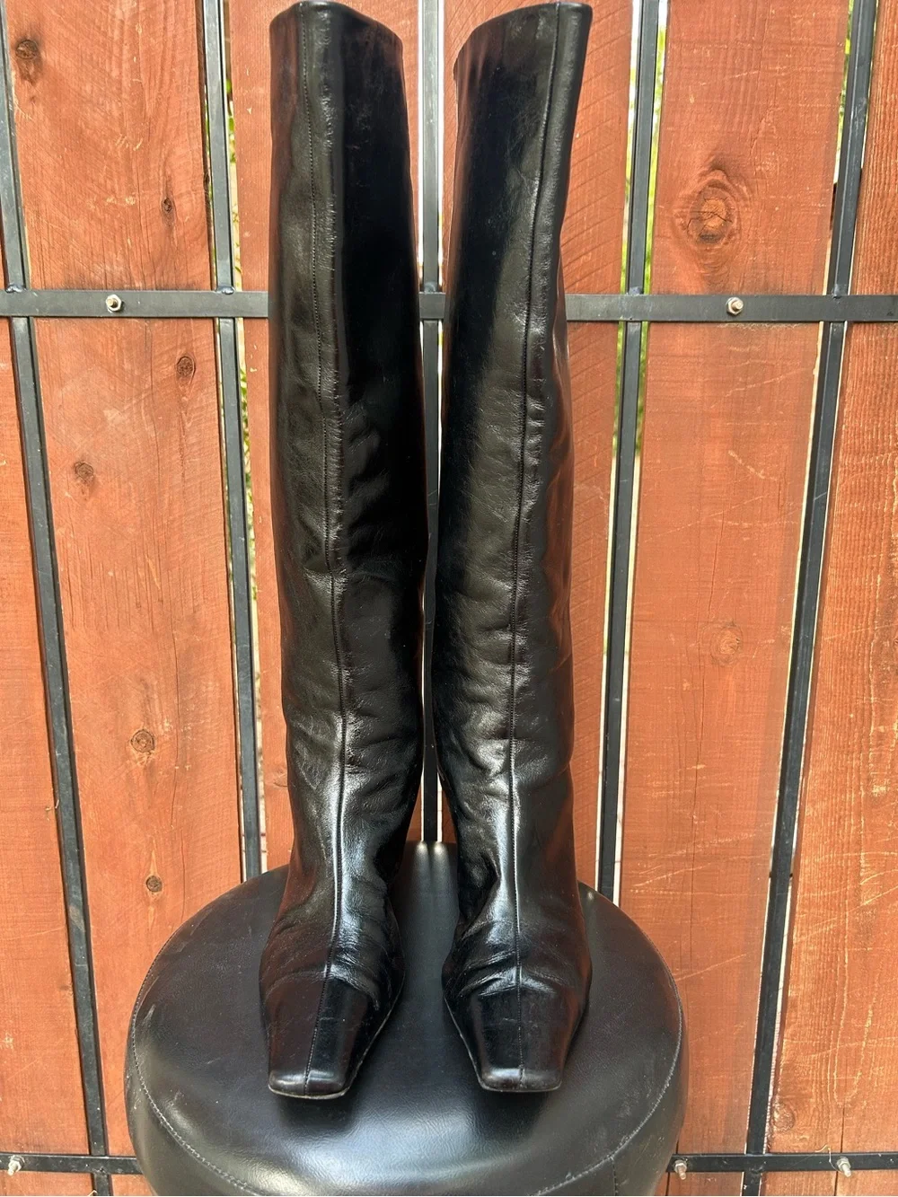 Khaite Ona Knee High Boots Black Leather - size 40EU